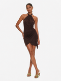 Silk Draped Halter Mini